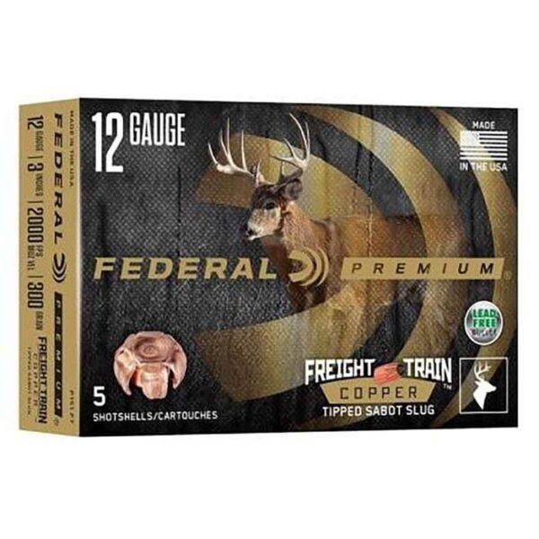 FEDERAL 12GA 2-3/4"  300GR FREIGHT TRAIN COPPER SABOT SLUG 5 RD/BX 10 BX/CS