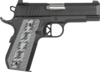 Dan Wesson 01883 ECP  Compact Frame 45 ACP 8+1 4" Stainless Bull Barrel Black Duty Serrated Stainless Steel Slide Black Aluminum Frame wBeavertail Black/Gray G10 Grip