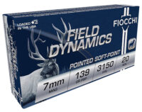 Fiocchi 7RMA Field Dynamics  7mmRemMag 139gr Pointed Soft Point 20 Per Box/10 Case