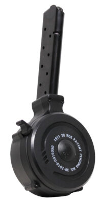 Iver Johnson Arms IJ1911DRUM45 1911 28rd Drum 45 ACP Black Metal w/Polymer Floor Plate