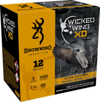 Browning Ammo B193411230 Wicked Wing XD 12Gauge 3" 1 1/4oz BBShot 25 Per Box/10 Case