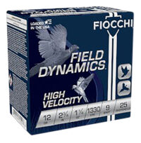 Fiocchi 12HV9 Field Dynamics High Velocity 12Gauge 2.75" 1 1/4oz 9Shot 25 Per Box/10 Case