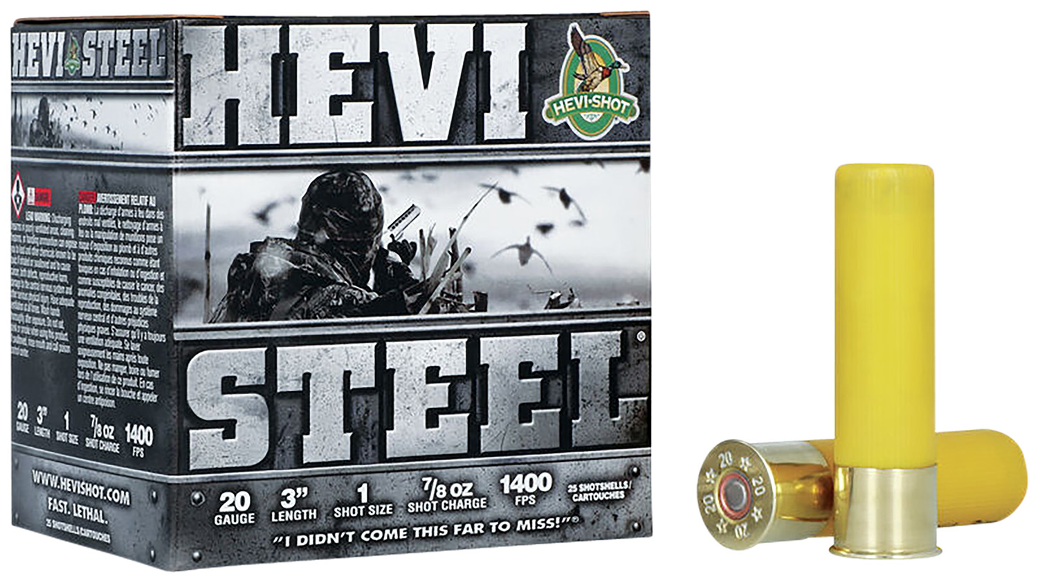 HEVI-Shot HS62001 HEVI-Steel 20Gauge 3" 7/8oz 1Shot 25 Per Box/10 Case
