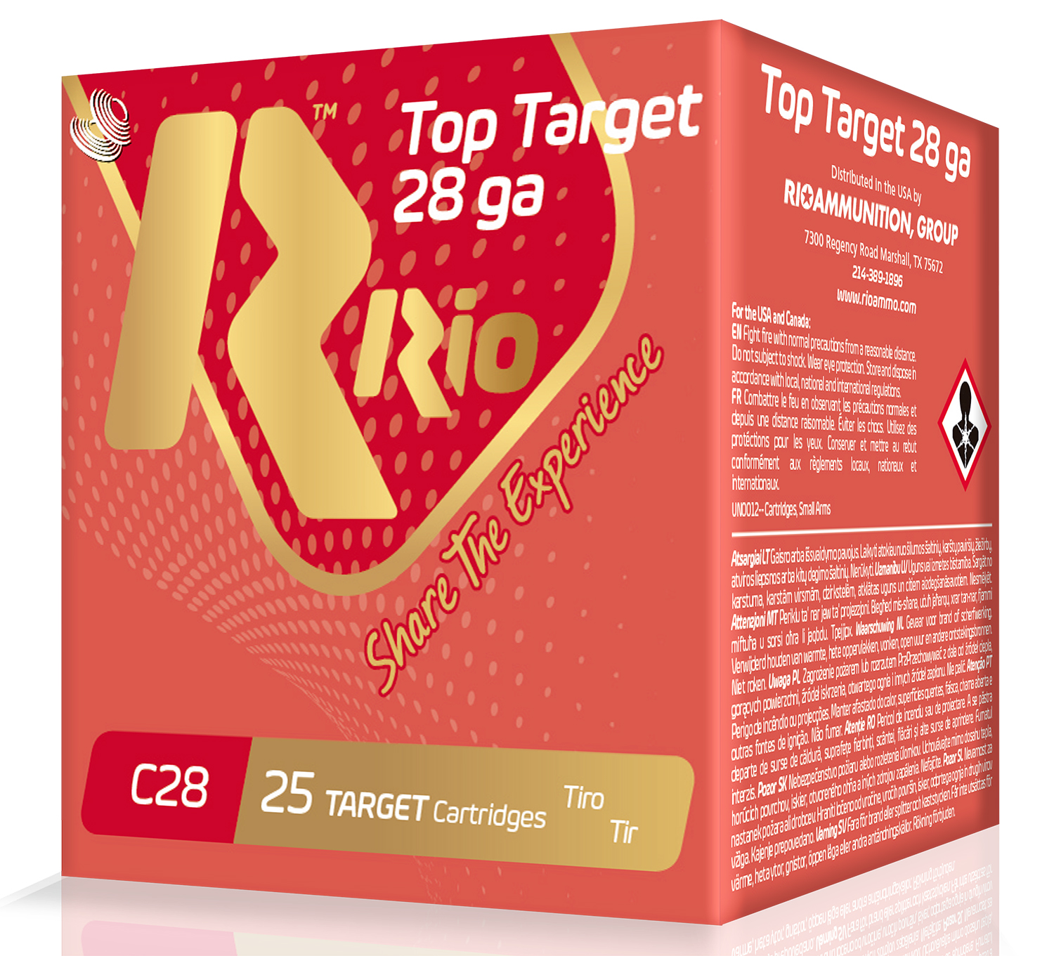 Rio Ammunition RC2875 Top Target 28 Gauge 2.75" 3/4 oz 7.5 Shot 25 Per Box/ 10 Case