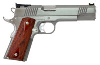Dan Wesson 01943 Pointman  45 ACP Caliber with 5" Barrel, 8+1 Capacity, Overall Stainless Steel Finish, Beavertail Frame, Serrated Brushed Slide & Cocobolo Grip