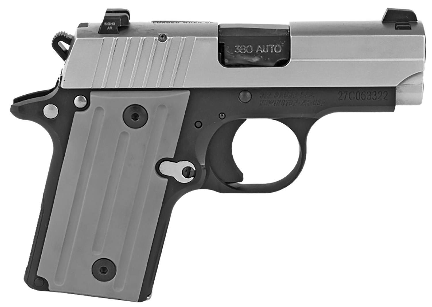Sig Sauer 238380TSS2CA P238 *CA Compliant 380 ACP Caliber with 2.70" Barrel, 6+1 Capacity, Black Hardcoat Anodized Finish Aluminum Beavertail Frame, Serrated Stainless Steel Slide & Gray Polymer Grip