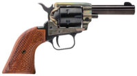 Heritage Mfg BK22CH3WBRN10 Barkeep 22 LR 6 Shot, 3" Black Oxide Steel Barrel, Simulated Case Hardened Zinc Alloy Frame, Black Oxide Cylinder, Custom Scroll Wood Grip, Manual Safety, Exposed Hammer