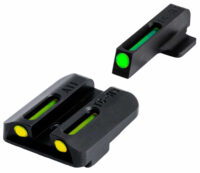TruGlo TGTG131NT3Y TFO  Green/Tritium/Fiber Optic Front Sight-Yellow/Tritium/Fiber Optic Rear Sight 1911 Officer