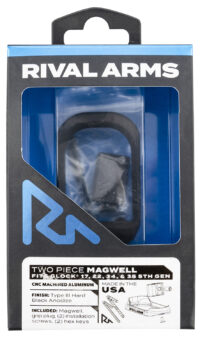 Rival Arms RARA70G121A Two Piece Magwell  Compatible w/Gen5  Glock 17/22/34/35, Black Anodized Aluminum
