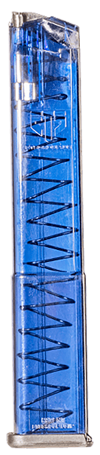 ETS Group GLK18G2BLU Pistol Mags 31rd Extended w/Gen2 Floor Plate 9mm Luger Compatible w/ Glock 17/18/19/19X/26/34/45 Clear Blue Polymer