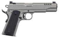 Auto-Ordnance 1911TCAC6N 1911 A1  45 ACP 7+1 5" Savage Silver Cerakoate, Serrated/Ported Slide,  Black Rubber Grips, TruGlo Night Sights