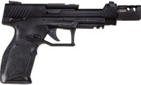 Taurus 1-TX22C151T10 TX22 Competition 5.40" 10+1 (3) Black Polymer Frame Black Anodized Ported Aluminum Slide with Optics Mount Aggressive Textured Black Polymer Grip Includes Compensator