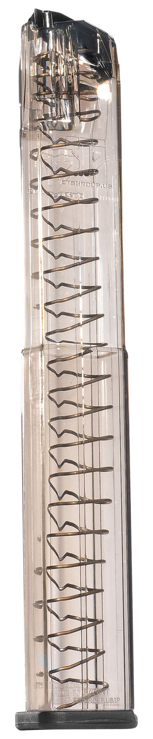 ETS Group SMKGLK1840 Pistol Mags 40rd Extended 9mm Luger Compatible w/ Glock 17/19/26/45/18/19X/34 Smoke Polymer