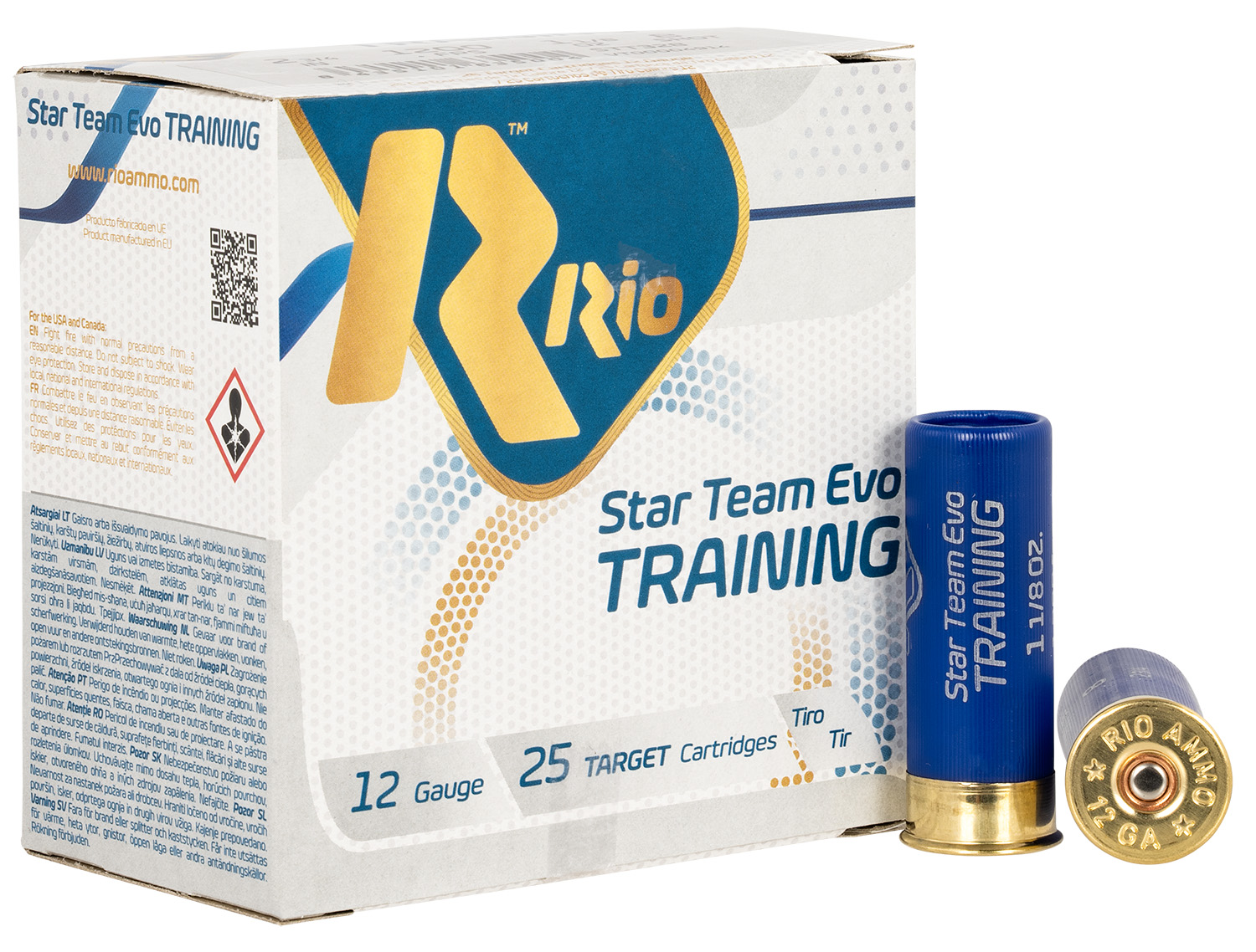 Rio Ammunition STT328 Star Team EVO 12Gauge 2.75" 1 1/8oz 8Shot 25 Per Box/10 Case