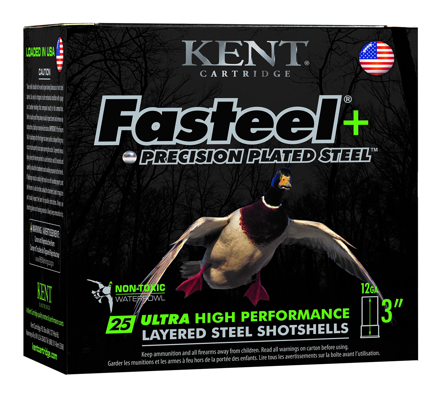 Kent Cartridge K123FSP36BBX2 Fasteel + 12 Gauge 3" 1 1/4 oz BB Shot 25 Per Box/ 10 Case