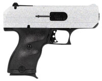 Hi-Point 916WHSP C9  9mm Luger 8+1 3.50" Black Steel Barrel, Hydro-Dipped White Sparkle Serrated Slide, Black Polymer Frame, Black Polymer Grips