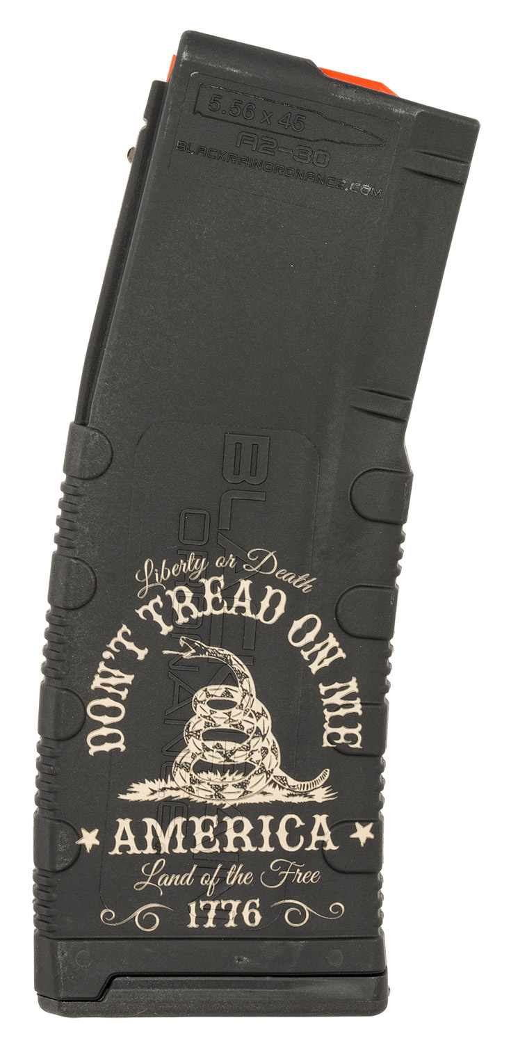 Black Rain Ordnance MAG30DONTTREAD Magazine 30rd 223 Rem/5.56 NATO Don't Tread On Me Engraving Fits AR-15 Platform