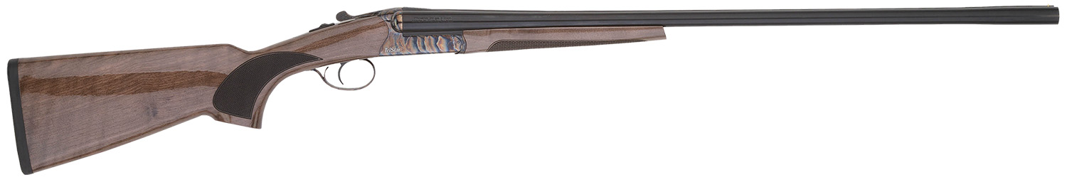 TriStar 38002 Phoenix 12 Gauge Break Open 3" 2rd 28" Blued Side By Side Barrel, Color Case Hardened Steel Receiver, Fixed Gloss Walnut Stock, Ambidextrous