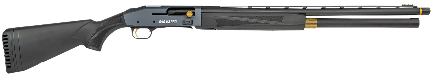 Mossberg 85144 940 JM Pro Full Size 12 Gauge Semi-Auto 3" 4+1 24" Matte Blued Vent Rib Barrel, Tungsten Gray Drilled & Tapped Stainless Steel Receiver, Adjustable Black Synthetic Stock, Right Hand