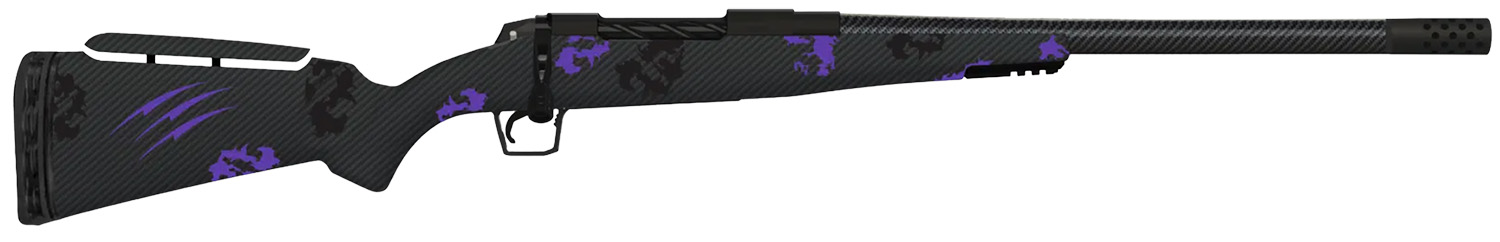 Fierce Firearms ROGM308WIN20BP Mini Rogue 308 Win 4+1 20" Hand Lapped/Match Grade Barrel, Black Cerakote Steel Receiver, Purple Camo Mini Rogue w/Adj Comb & Picatinny Rail Carbon Fiber Stock