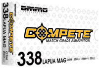Ammo Inc 338LM250BTHPA20 Compete  338LapuaMag 250gr Open Tip Match 20 Per Box/10 Case
