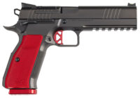 Dan Wesson 92013 DWX  9mm Luger 10+1 4.95" Black Match Grade Barrel, Black DLC Optics Ready Serrated Steel Slide, Black Aluminum Frame w/Beavertail & Picatinny Rail, Red Textured Aluminum Grip