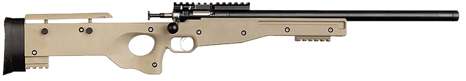 Crickett KSA2150 Precision Full Size 22 LR Single Shot 16.10" Blued Threaded Bull Barrel, Blued Crickettinny Rail Steel Receiver, Flat Dark Earth Synthetic Adj LOP Stock