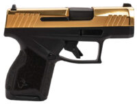 Taurus 1-GX4M931-10G GX4 Micro-Compact Frame 9mm Luger 10+1 3.06" Satin Black DLC Stainless Steel Barrel, Gold PVD Serrated Alloy Steel Slide, Matte Black Stainless Steel Frame, Textured Grip