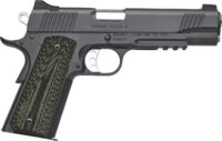 Kimber Mfg, Inc 3200336 TLE II  45 ACP 7+1 5" Stainless Match Grade Barrel, Matte Black Serrated Steel Slide, Matte Black Steel Frame w/Beavertail & Picatinny Rail, Aggressively Textures G-10 Grip