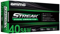 Ammo Inc 40180TMCSTRKGRN50 Streak Visual (GREEN)  40S&W 180gr Total Metal Case 50 Per Box/20 Case