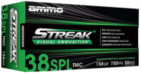 Ammo Inc 38158TMCSTRKGRN50 Streak Visual (GREEN)  38Special 158gr Total Metal Case 50 Per Box/20 Case
