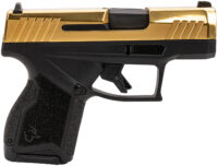 Taurus 1-GX4M931-G GX4 Micro-Compact Frame 9mm Luger 13+1 3.06" Satin Black DLC Stainless Steel Barrel, Gold PVD Serrated Alloy Steel Slide, Matte Black Stainless Steel Frame, Textured Grip