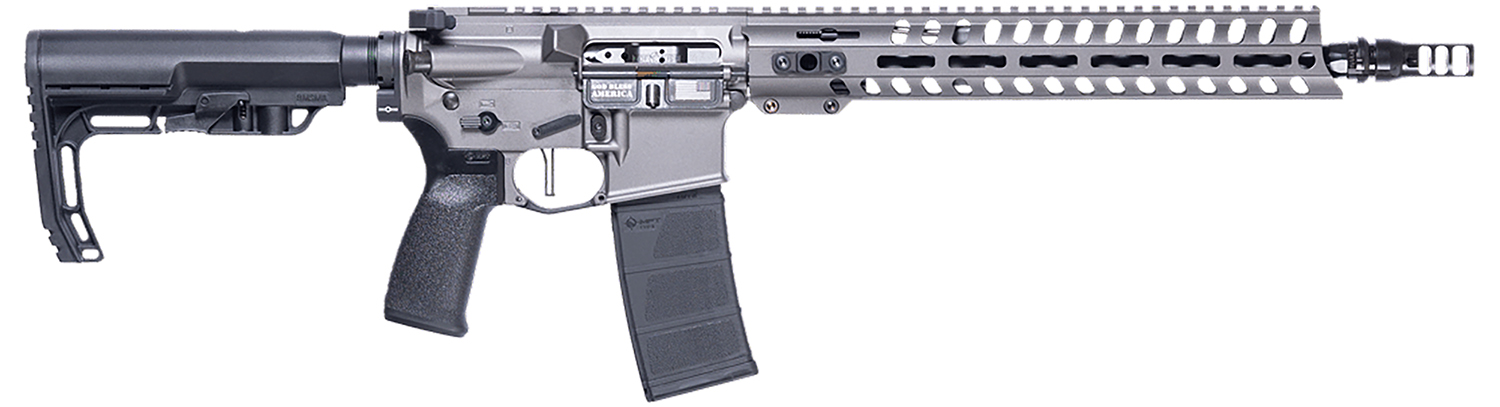 Patriot Ordnance Factory 02049 Minuteman  300 Blackout 30+1 13.75" Black Nitride Barrel/ Tungsten Cerakote Aluminum Receiver Picatinny Rail