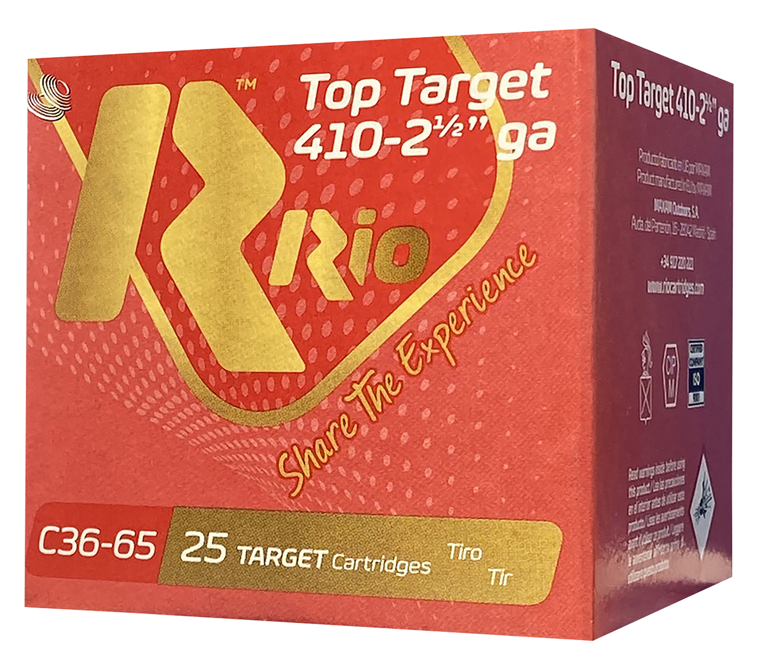 Rio Ammunition RC369 Top Target 410Gauge 2.50" 9Shot 25 Per Box/10 Case