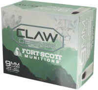 Fort Scott Munitions 9MM115SCVFNCD Claw Defense 9mm 115gr 20 Per Box/25 Case