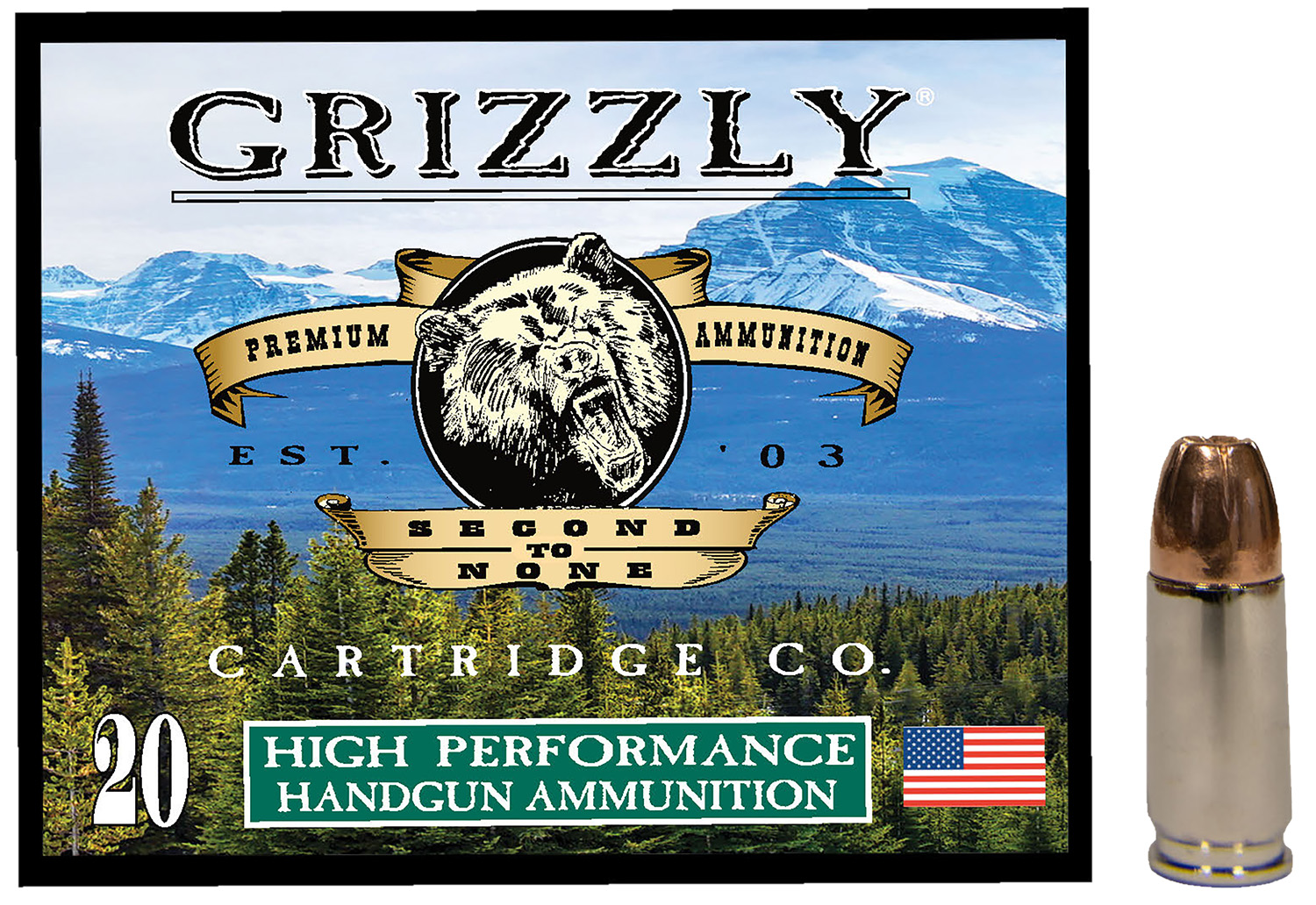 Grizzly Ammo GC9MM2 9mm 124gr Jacketed Hollow Point 20 Per Box/10 Case