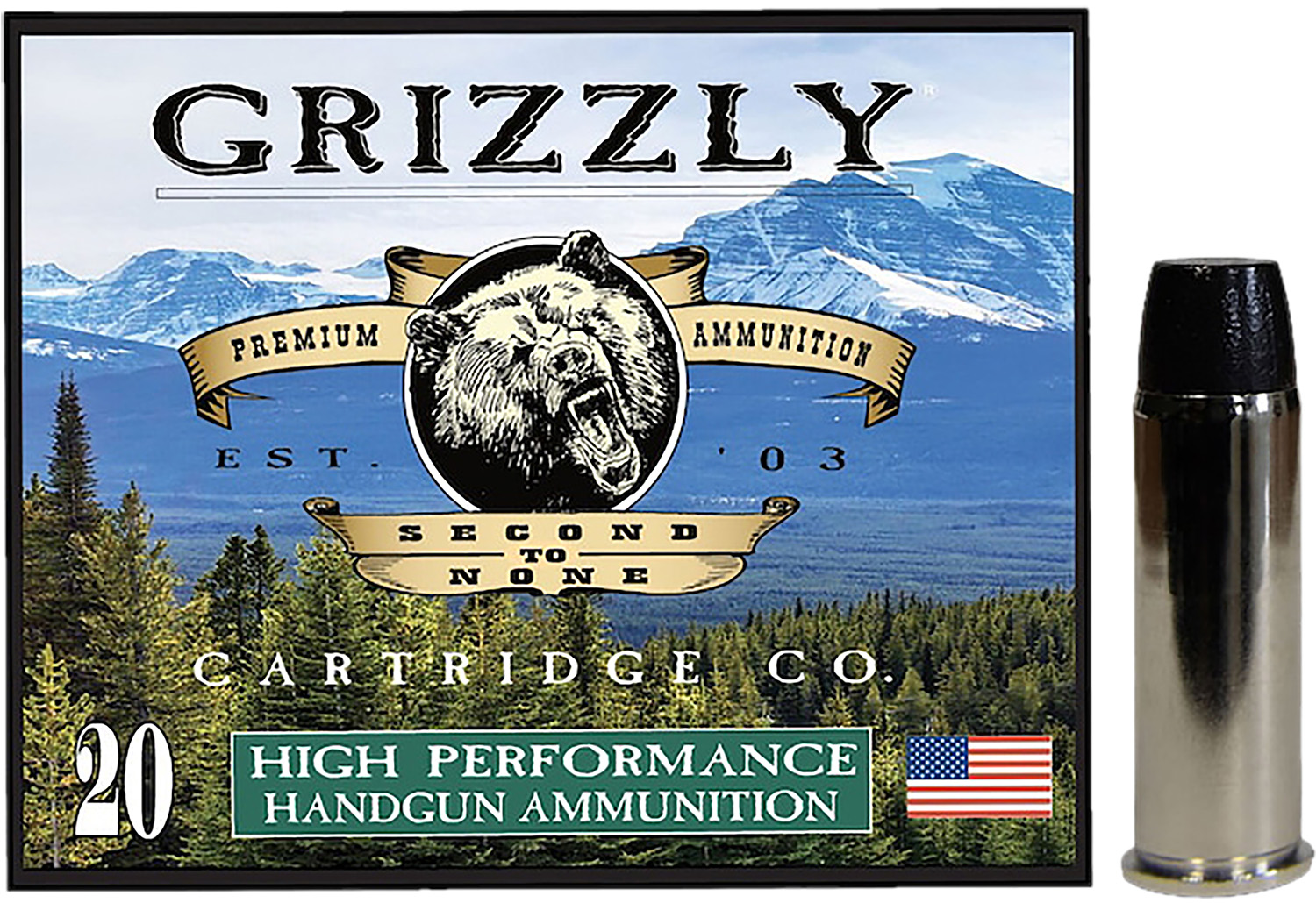 Grizzly Ammo GC44M16 44RemMag 300gr Wide Flat Nose Gas Check 20 Per Box/10 Case