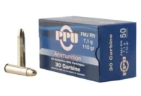 PPU STANDARD RIFLE AMO 30 CARBINE 110GR FMJ 50RD (10 BOXES PER CASE)