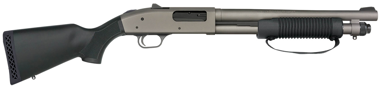 Mossberg 50798 590A1 NFA Pro 12 Gauge 5+1 14" Tungsten Gray Cerakote Barrel & Steel Drilled & Tapped Receiver, Fixed Black Synthetic Stock