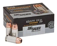 SIG SAUER AMMO 45 AUTO 230GR ELITE V-CROWN JHP BOX/50