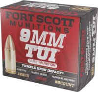 FORT SCOTT MUNITIONS LEAD FREE PISTOL AMO 9MM SUBSONIC 125GR TUI BRASS CASE 20-RD (25 BOX PER CASE)