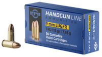 PPU PPH9F1 Handgun 9mmLuger 115gr Full Metal Jacket 50 Per Box/20 Case
