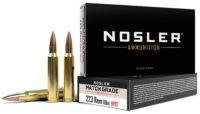 Nosler 60023 Match Grade  223Rem 69gr Custom Competition Hollow Point Boat Tail 20 Per Box/20 Case
