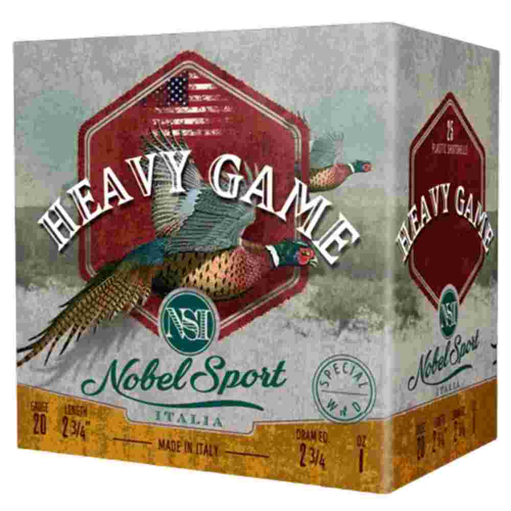 Nobel Sport Heavy Game Shotshells 20 ga 2-3/4" 1 oz 1250 fps #8 25/ct