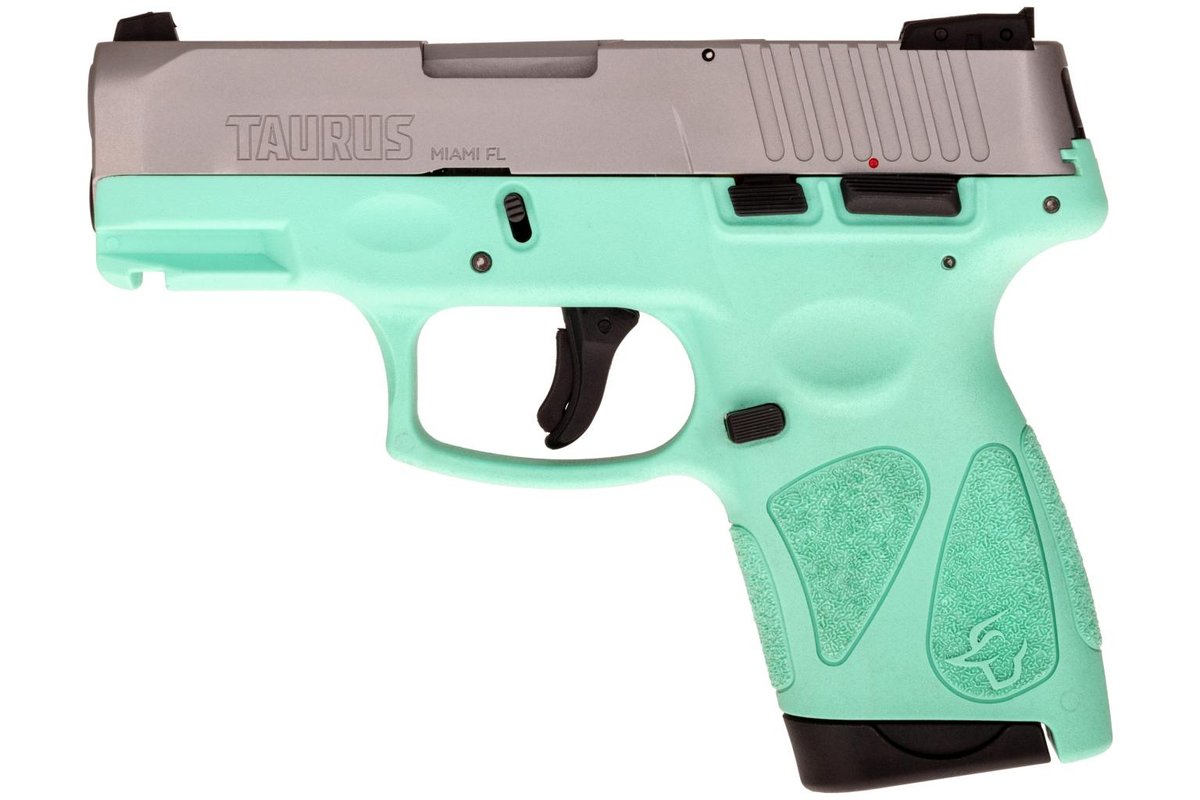 Taurus G2S Handgun 9mm Luger 7rd Magazines 3.2" Barrel Stainless Slide/Cyan Grip