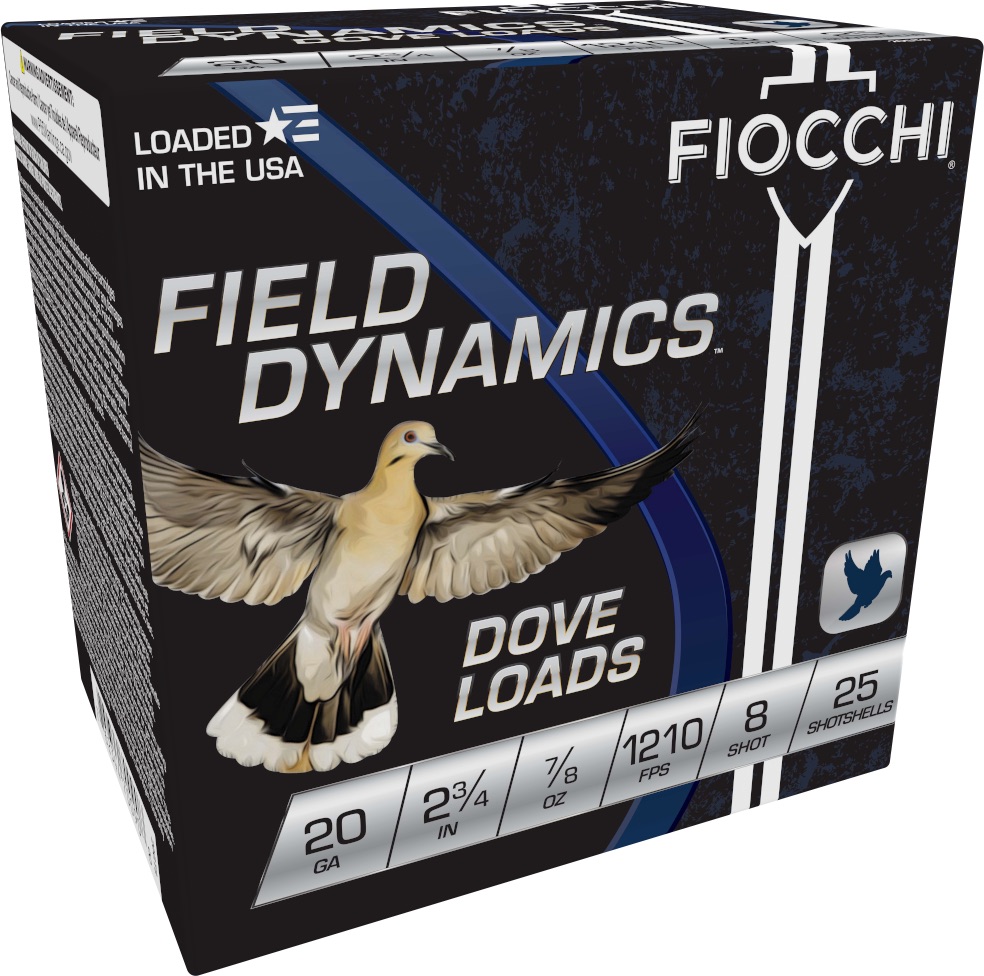 FIOCCHI DOVE&QUAIL AMO 20GA 2.75 IN 7/8 OZ #8 1210FPS 25-RD ( 10 BOXES PER CASE)