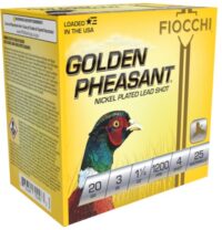 FIOCCHI GOLDEN PHEASANT AMO 20GA 3 IN 1 1/4 OZ #4 1200FPS 25-RD ( 10 BOXES PER CASE )