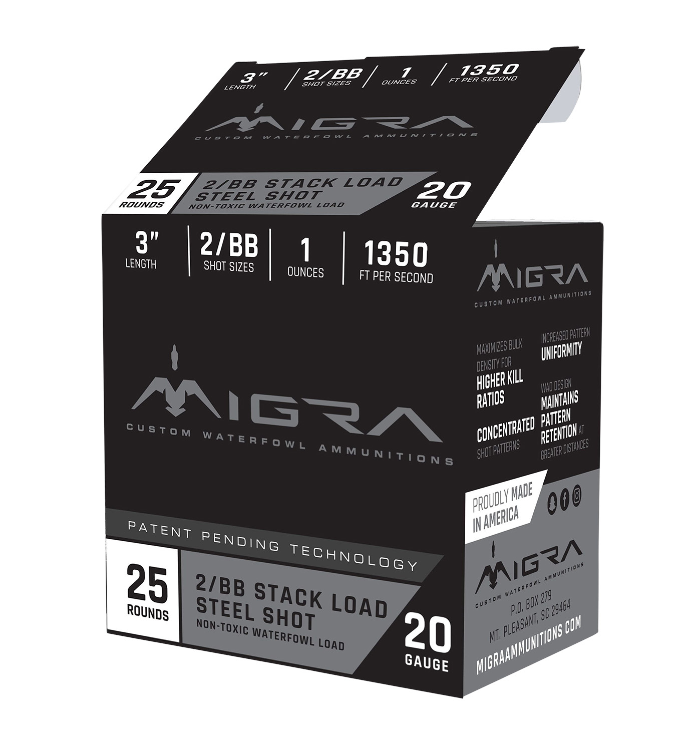 MIGRA STAXD STEEL AMO 20GA 3IN 1OZ 4-6 SHOT 10-25RD BOXES