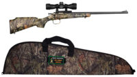 Crickett KSA2163BSC Youth Package 22 LR 1rd 16.12" Blued Barrel/Receiver, Mossy Oak Break-Up Synthetic Stock, Rebounding Firing Pin Safety Includes 4x32mm Scope, Scope Mount & Soft Case