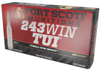 Fort Scott Munitions 243070SCV Tumble Upon Impact (TUI) Rifle 243Win 70gr Solid Copper Spun 20 Per Box/10 Case